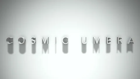Cosmic umbra 3D title animation with shadows on a white background Stock Footage 297905646