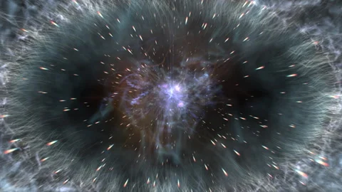 Cosmic Vortex Explosion With Energy Particles and Nebula Portal Background Stock Footage 331153112