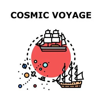 Cosmic voyage exploring unknown space planets concept Illustrazione stock