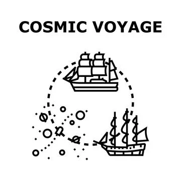 Cosmic voyage exploring unknown space planets concept Illustrazione stock