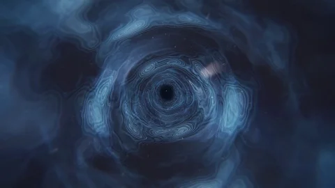 Cosmic Wormhole Cloudy Tunnel Vortex in Blue Video stock 78767985