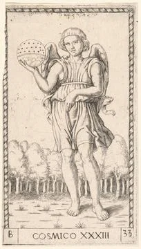 Cosmico XXXIII Genius of the World. Mantegna, Andrea, 1431-1506. 1550. Lad... Stock Photos