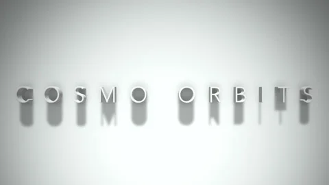 Cosmo orbits 3D title animation with shadows on a white background Stock Footage 297906697