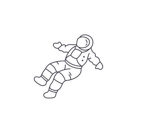 Cosmonaut drawing Stock Illustration