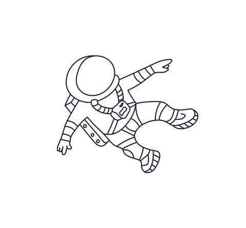 Cosmonaut drawn Stock Illustration