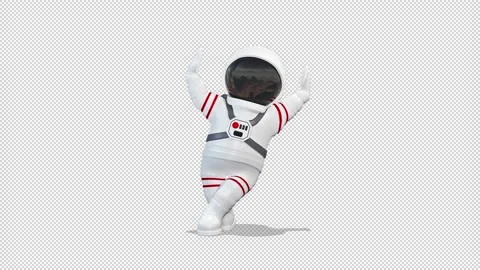 Cosmonaut leans on an object and explains 库存影片 166430707