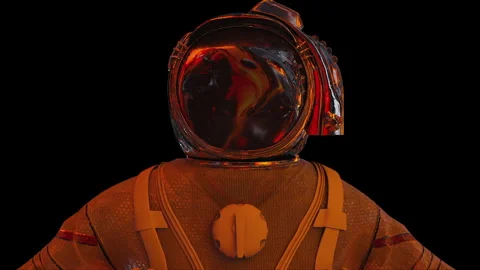 Cosmonaut with liquid reflection Stock Footage 291327909