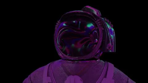 Cosmonaut with liquid reflection 스톡 일러스트