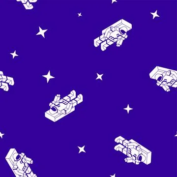 Cosmonaut pattern seamless. Astronaut background. Ornament of kids fabric Stock Illustration