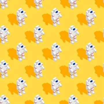 Cosmonaut pattern seamless. Astronaut background. Ornament of kids fabric Stock Illustration