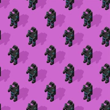 Cosmonaut pattern seamless. Astronaut background. Ornament of kids fabric Stock Illustration