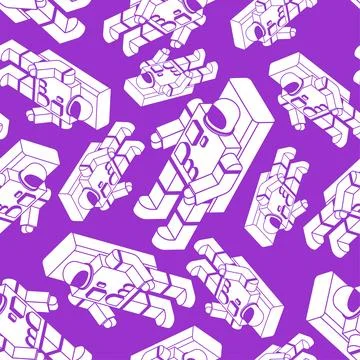 Cosmonaut pattern seamless. Astronaut background. Ornament of kids fabric Stock Illustration