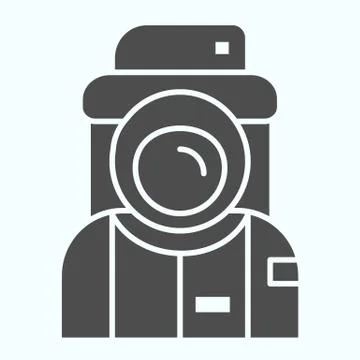 Cosmonaut solid icon. Spaceman in astronaut suit. Space exploration design Ilustración de archivo