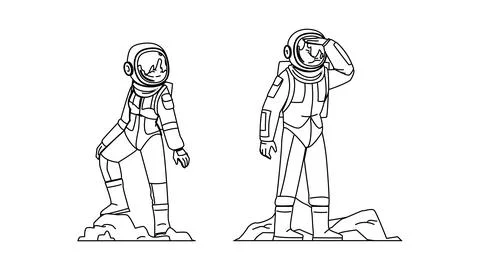Cosmonaut space exploration colonization vector Stock Illustration
