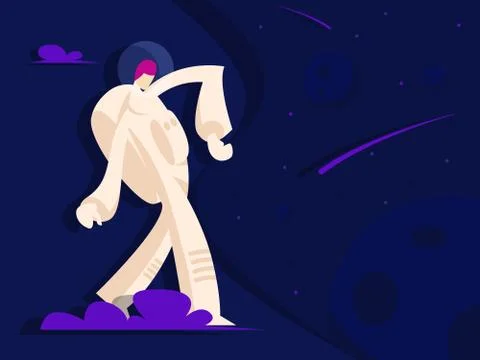 Cosmonaut in space Ilustración de archivo