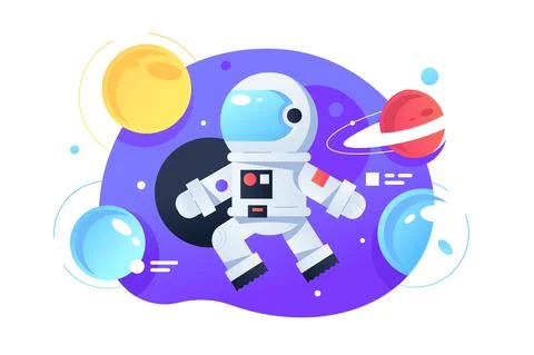 Cosmonaut in space Stock Illustration