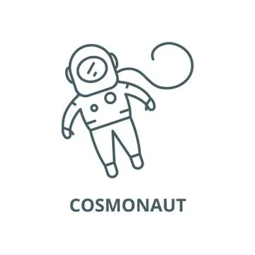 Cosmonaut vector line icon, linear concept, outline sign, symbol Stock Illustration