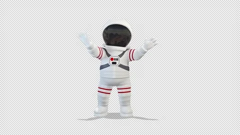 Cosmonaut wave greeting 库存影片 166430750