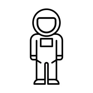 Cosmonautflat icon. Pictogram for web. Line stroke. Isolated on white backgro Stock Illustration