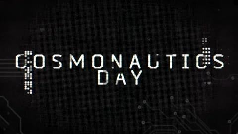 Cosmonautics Day with computer elements Stock Footage 232832618