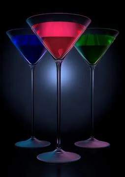 Cosmopolitan 3 glasses Stock Illustration