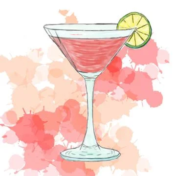 Cosmopolitan cocktail Stock Illustration