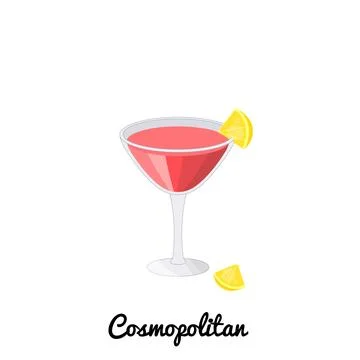 Cosmopolitan cocktail. Illustrazione stock