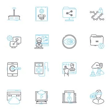 Cosmopolitan science linear icons set. Astronomical, Extraterrestrial Stock Illustration