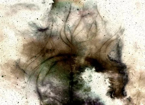 Cosmos and fractal effect, computer collage. Elements of this image furnished by 库存插图