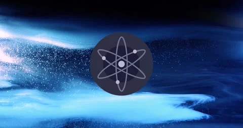Cosmos ATOM Cryptocurrency. ATOM coin growth chart on the exchange, chart Stock Footage 167793522