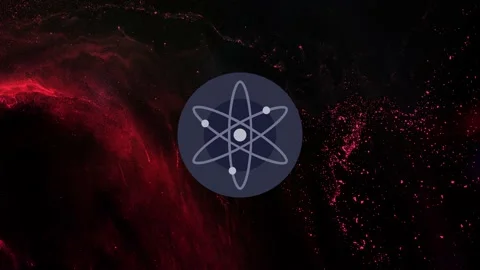 Cosmos ATOM Cryptocurrency. ATOM coin growth chart on the exchange, chart Stock Footage 167977894