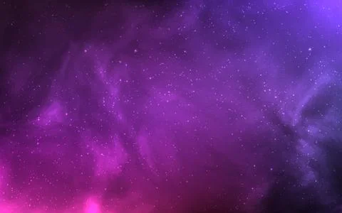 Cosmos background. Outer space with purple nebula. Bright colorful galaxy with Stock Illustration