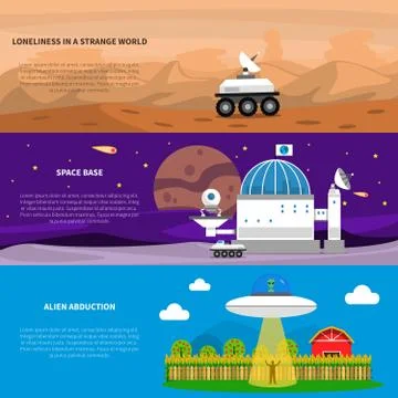 Cosmos Banner Set Ilustración de archivo