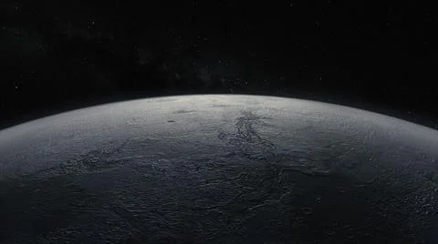 Cosmos concept. Flight over moon. Top view of the planet's surface. 3d Illust Stock Illustration