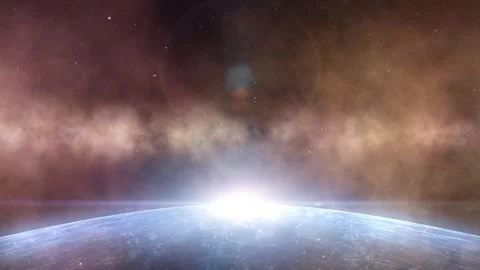 Cosmos with digital 3d shiny planet and star animation Stock-Footage 320496674