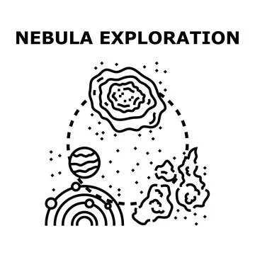 Cosmos exploring creating universe and galaxy science Stock Illustration