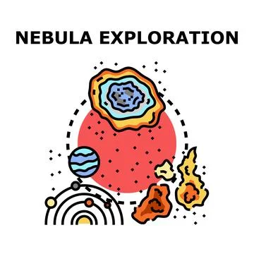 Cosmos exploring creating universe and galaxy science Stock Illustration