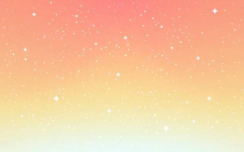 Cosmos flat background. Cartoon space with white stars. Orange starry sky Stock-Illustration