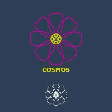 Cosmos flower logo vector Stock Illustration