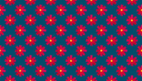 Cosmos flowers seamless pattern background Stock Photos