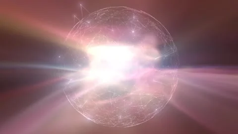 Cosmos nebula glow light 3d sphere rotation background Stock Footage 340588326