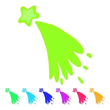 Cosmos shooting star space vector cartoon graphic Stock Illustration