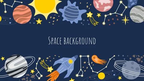 Cosmos template with space for text Ilustração Stock