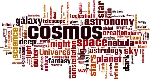 Cosmos word cloud Stock Illustration