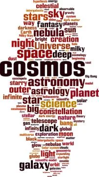 Cosmos word cloud Stock Illustration