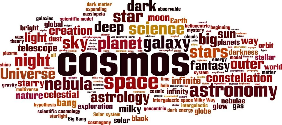 Cosmos word cloud Stock Illustration
