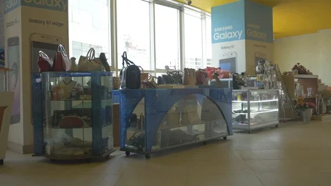 A cosmotics, bag and different kinds of jewlery shop Stock Footage 97112632
