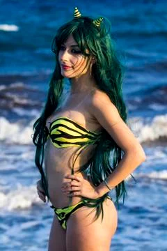 Cosplay on the beach Stock Photos