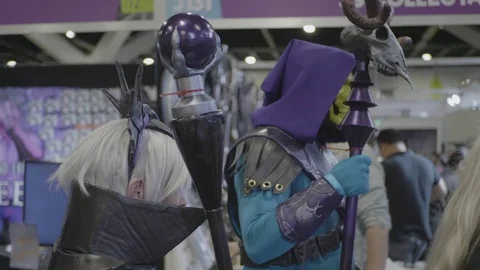Cosplay of death and witch in the comic con event in Sydney, Australia in Stock Footage 102074319