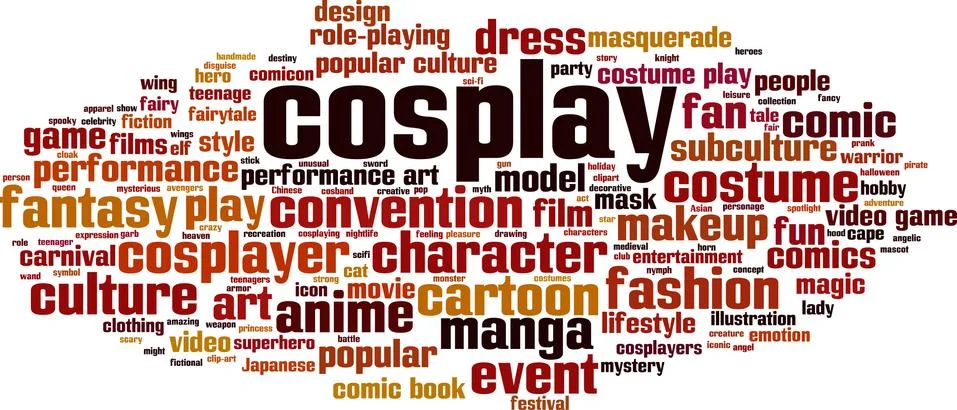 Cosplay word cloud Stock Illustration